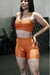 Conjunto canelado de compressao (short) - top Tati - comprar online