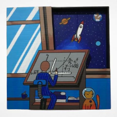 CUADRO DECORATIVO VENTANA AL ESPACIO