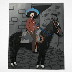 CUADRO DECORATIVO EMILIANO ZAPATA EN CABALLO