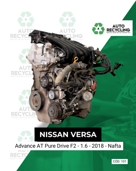 Motor Nissan Versa Advance AT Pure Drive F2 1.6 - 2018 - Nafta