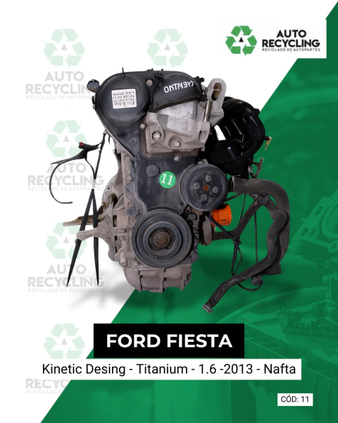 Motor - Ford Fiesta - Kinetic Desing Titanium 1.6 - 2013 - Nafta