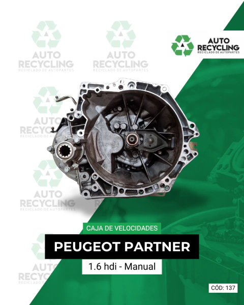 Caja de velocidades Peugeot partner 1.6 hdi Manual