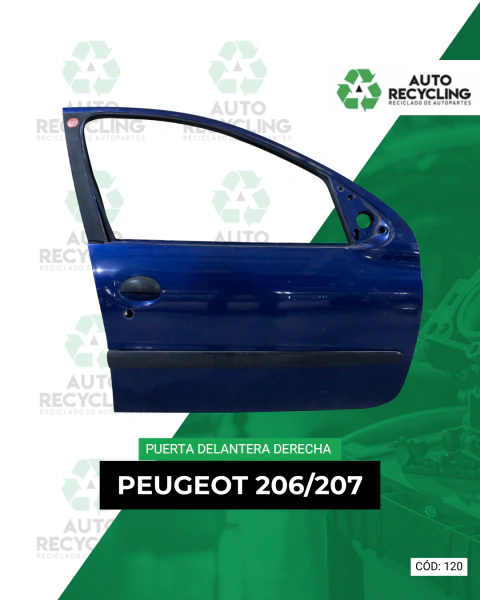 Puerta delantera derecha - Peugeot 206/207