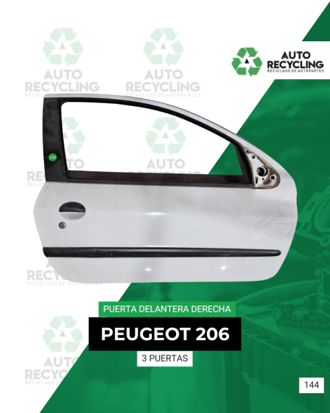 Puerta delantera derecha - Peugeot 206 - 3 puertas