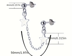 aretes con cadena de estrellas en internet