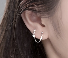 aretes con cadena de estrellas - comprar en línea