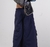 Calça pantalona evase azul escuro - comprar online