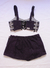 Conjunto roxo de tweed na internet