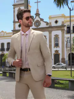 Terno Conjunto Blazer e Calça Bege
