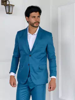 Terno Conjunto Blazer e Calça Azul Petróleo - BORSARI