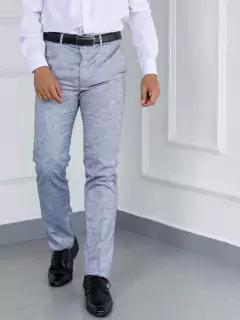 Terno Slim Conjunto Blazer e Calça Cinza Claro