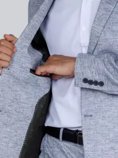 Imagem do Terno Slim Conjunto Blazer e Calça Cinza Claro