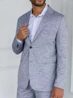 Terno Slim Conjunto Blazer e Calça Cinza Claro - loja online