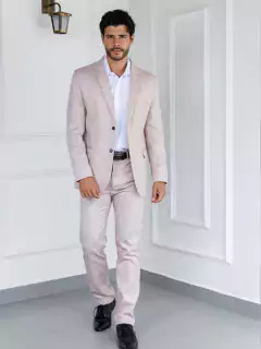 Terno Slim Conjunto Blazer e Calça Rosê na internet