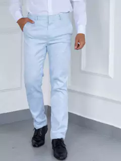 Terno Slim Conjunto Blazer e Calça Azul Bebê - BORSARI