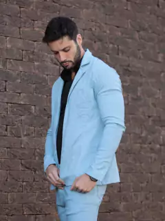 Terno Right Time Conjunto Blazer e Calça Azul - comprar online