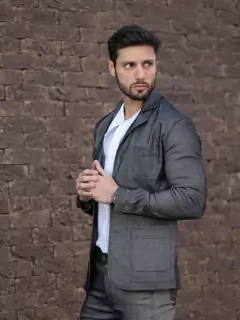 Terno Right Time Conjunto Blazer e Calça Cinza