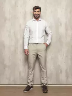 Calça De Terno calça Social Masculina Bege - comprar online