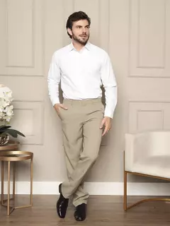 Calça De Terno Calça Social masculina Bege - comprar online