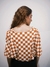 Blusa Cropped Quadriculada Caramelo - Tamanho P ao G na internet
