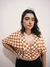 Blusa Cropped Quadriculada Caramelo - Tamanho P ao G na internet