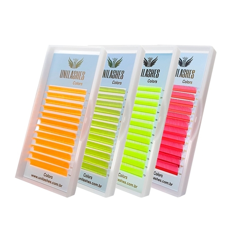 Cílios Volume Russo Unilashes 0.07 Neon Color - Curvatura D
