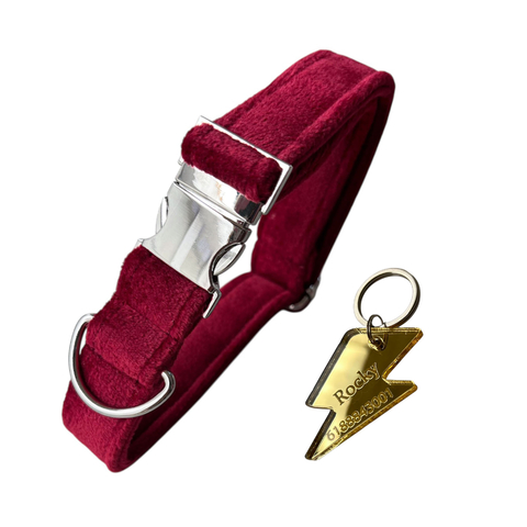 Combo collar Silver Velvet + placa - comprar en línea
