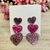 Arete Triple Corazon de Acrilico - comprar en línea