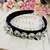 Diadema Negra con cristales blancos