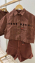 Jaqueta over cropped terracota