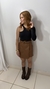 Short saia couro marrom - LM Concept