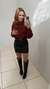 Cropped tricô gola alta