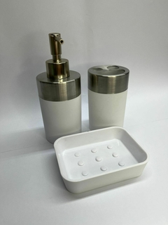 Set de baño engomado y acero x3p - comprar online