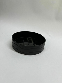 Jabonera plástica negra redonda - comprar online