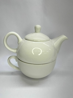 Tetera c/taza porcelana Med - comprar online