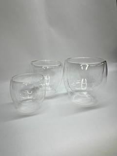 Vaso doble vidrio 3 medidas - comprar online
