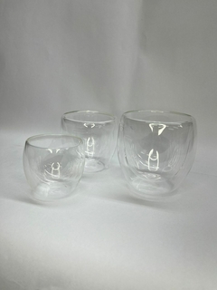 Vaso doble vidrio 3 medidas en internet