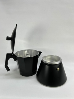 Cafetera italiana aluminio negra 12 pocillos (apta inducción) - tienda online