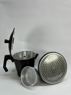 Cafetera italiana aluminio negra 12 pocillos (apta inducción) - Paisagens