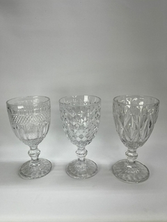 Copas de vidrio tallada