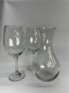 Set x4 Copas de vino + Decantador - comprar online