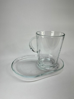 Taza de vidrio + Plato - comprar online