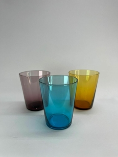 Set x6 vaso de vidrio colores