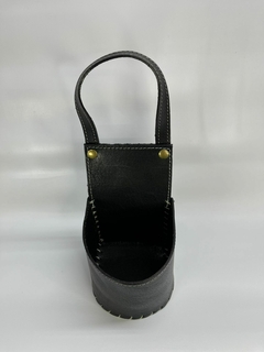 Porta mate 100% CUERO negro - tienda online