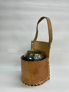 Porta mate 100% CUERO Natural - comprar online