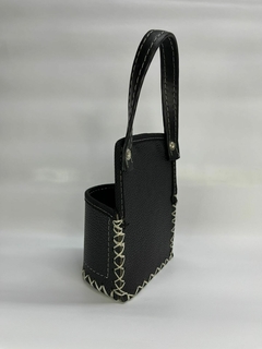 Porta mate cuerina negro - comprar online
