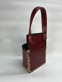 Porta mate cuerina bordo - comprar online