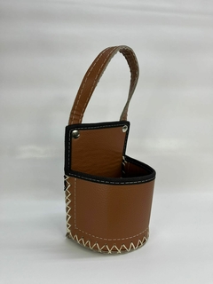Porta mate cuerina Natural