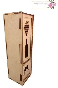 Porta Vino Caja Tapa deslizable.