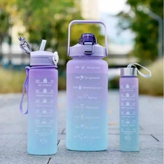 KIT 3 GARRAFAS DE ÁGUA MOTIVACIONAL BOOGLEE 2 LITROS 800ML 200ML - comprar online